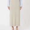 Falda de hilo de cachemira con motivo Argyle, beige