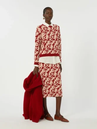 Falda de hilo jacquard, roja