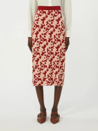 Falda de hilo jacquard, roja