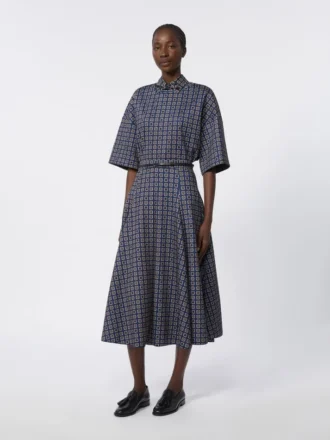 Falda de jersey estampada, azul marino