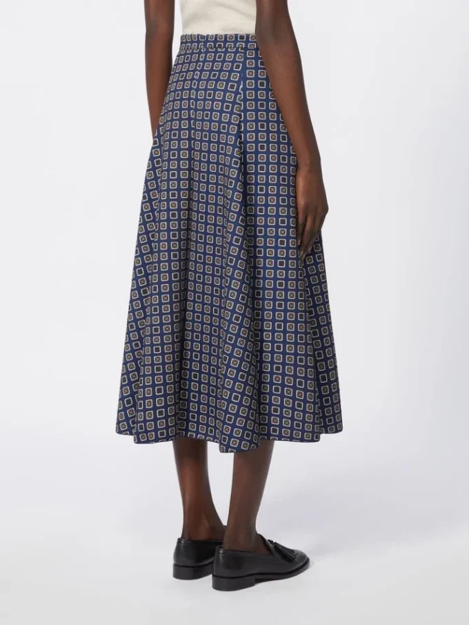 Falda de jersey estampada, azul marino Falda de jersey estampada, azul marino