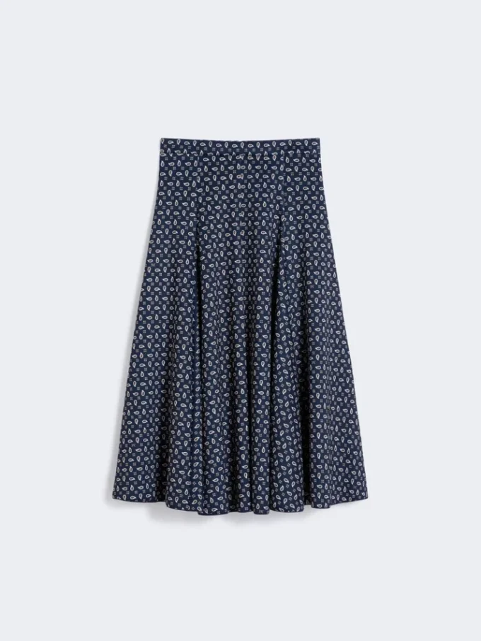 Falda de jersey estampada, azul marino Falda de jersey estampada, azul marino