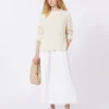 Falda de lona de algodón y lino, blanca Falda de lona de algodón y lino, blanca