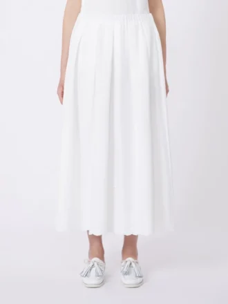 Falda de lona de algodón y lino, blanca