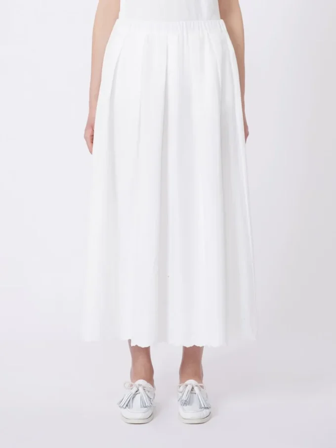 Falda de lona de algodón y lino, blanca Falda de lona de algodón y lino, blanca
