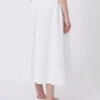 Falda de lona de algodón y lino, blanca Falda de lona de algodón y lino, blanca