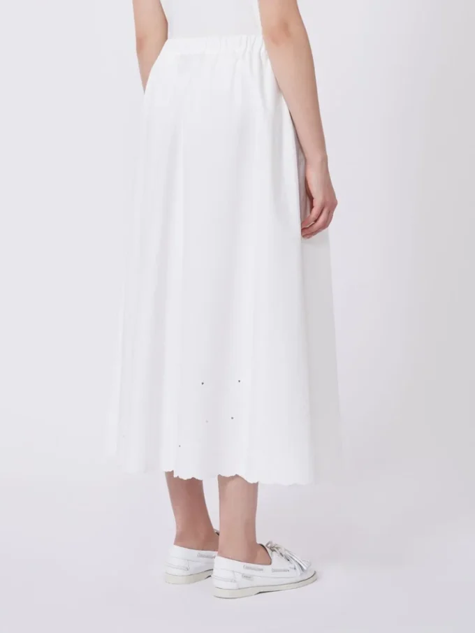 Falda de lona de algodón y lino, blanca Falda de lona de algodón y lino, blanca