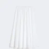 Falda de lona de algodón y lino, blanca Falda de lona de algodón y lino, blanca