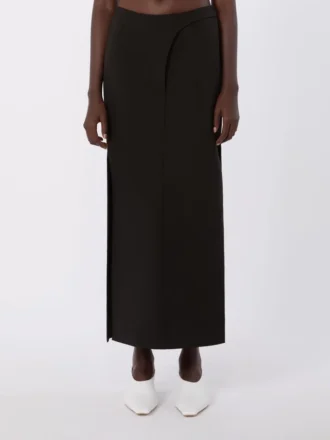 Falda larga de algodón, negra