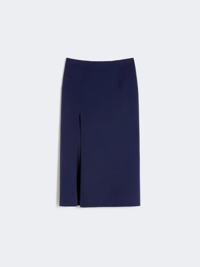 Falda larga de lana de doble cara, azul ultramar Falda larga de lana de doble cara, azul ultramar