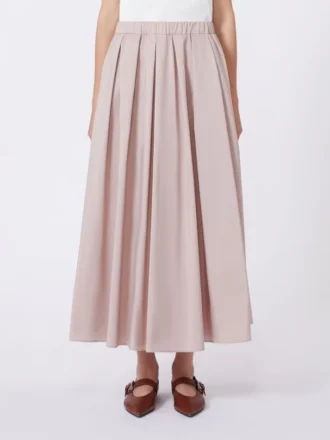 Falda larga de tafetán, rosa antiguo