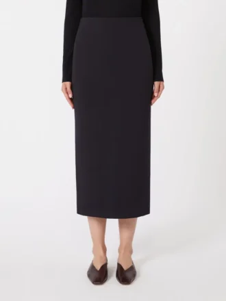 Falda lápiz de jersey scuba, azul ultramar