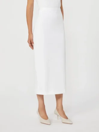 Falda lápiz de jersey técnico, blanco óptico Falda lápiz de jersey técnico, blanco óptico