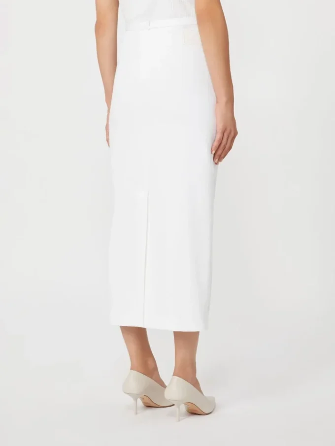 Falda lápiz de jersey técnico, blanco óptico Falda lápiz de jersey técnico, blanco óptico