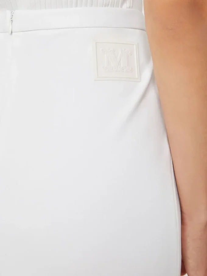 Falda lápiz de jersey técnico, blanco óptico Falda lápiz de jersey técnico, blanco óptico