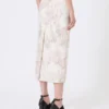 Falda lápiz de organza estampada y gabardina, blanca Falda lápiz de organza estampada y gabardina, blanca