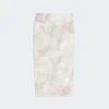 Falda lápiz de organza estampada y gabardina, blanca Falda lápiz de organza estampada y gabardina, blanca