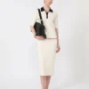 Falda lápiz de viscosa elástica, blanca Falda lápiz de viscosa elástica, blanca