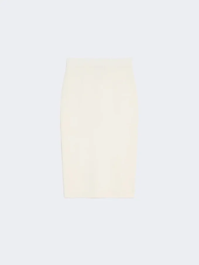 Falda lápiz de viscosa elástica, blanca Falda lápiz de viscosa elástica, blanca