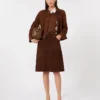 Chaqueta cuadrada de ante, color chocolate Chaqueta cuadrada de ante, color chocolate
