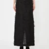 Falda midi de jacquard de seda, negra Falda midi de jacquard de seda, negra