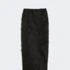 Falda midi de jacquard de seda, negra Falda midi de jacquard de seda, negra