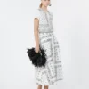 Falda midi de popelín de algodón, blanca Falda midi de popelín de algodón, blanca