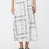 Falda midi de popelín de algodón, blanca Falda midi de popelín de algodón, blanca