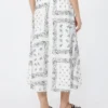 Falda midi de popelín de algodón, blanca Falda midi de popelín de algodón, blanca