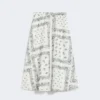 Falda midi de popelín de algodón, blanca Falda midi de popelín de algodón, blanca