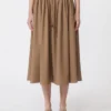 Falda midi de tejido de lana, color avellana Falda midi de tejido de lana, color avellana