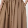 Falda midi de tejido de lana, color avellana Falda midi de tejido de lana, color avellana