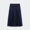 Falda plisada de denim, azul marino Falda plisada de denim, azul marino