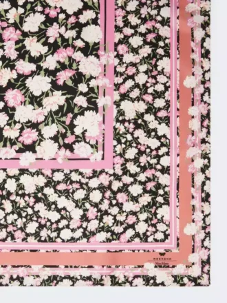 Fular de sarga de seda estampado, rosa