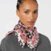 Fular de sarga de seda estampado, rosa Fular de sarga de seda estampado, rosa