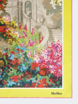 Fular de seda estampado, amarillo pálido