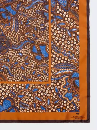 Fular de seda estampado, marrón avellana