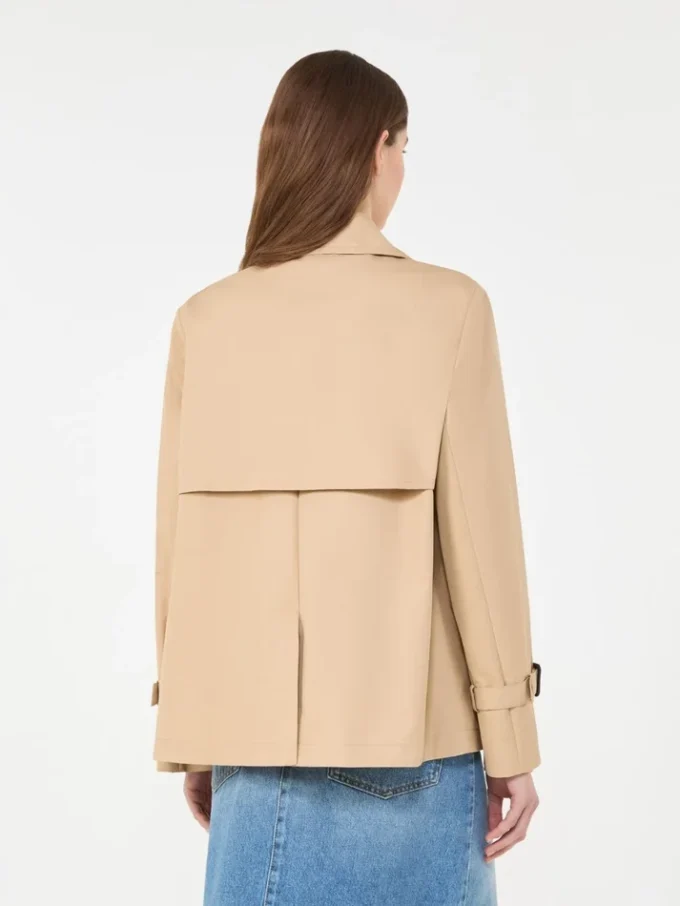 Gabardina corta de gabardina repelente al agua, color beige Gabardina corta de gabardina repelente al agua, color beige
