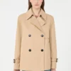 Gabardina corta de gabardina repelente al agua, color beige Gabardina corta de gabardina repelente al agua, color beige