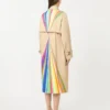 Gabardina de algodón repelente al agua con estampado arcoíris, multicolor Gabardina de algodón repelente al agua con estampado arcoíris, multicolor