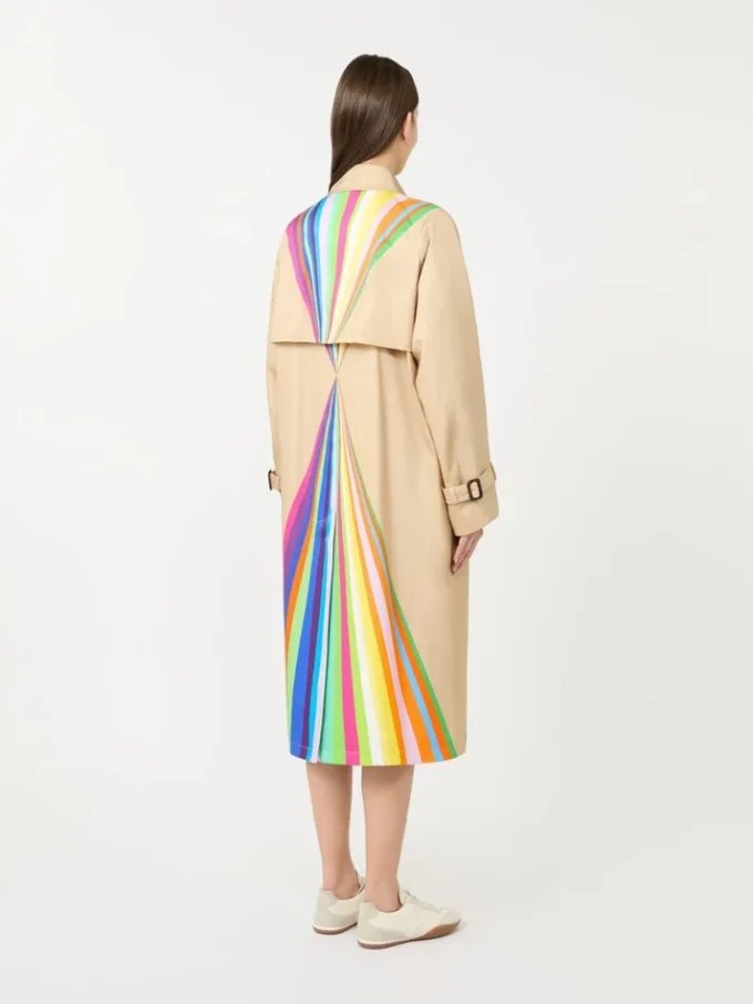 Gabardina de algodón repelente al agua con estampado arcoíris, multicolor Gabardina de algodón repelente al agua con estampado arcoíris, multicolor