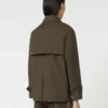 Gabardina de algodón repelente al agua de doble botonadura, verde Gabardina de algodón repelente al agua de doble botonadura, verde