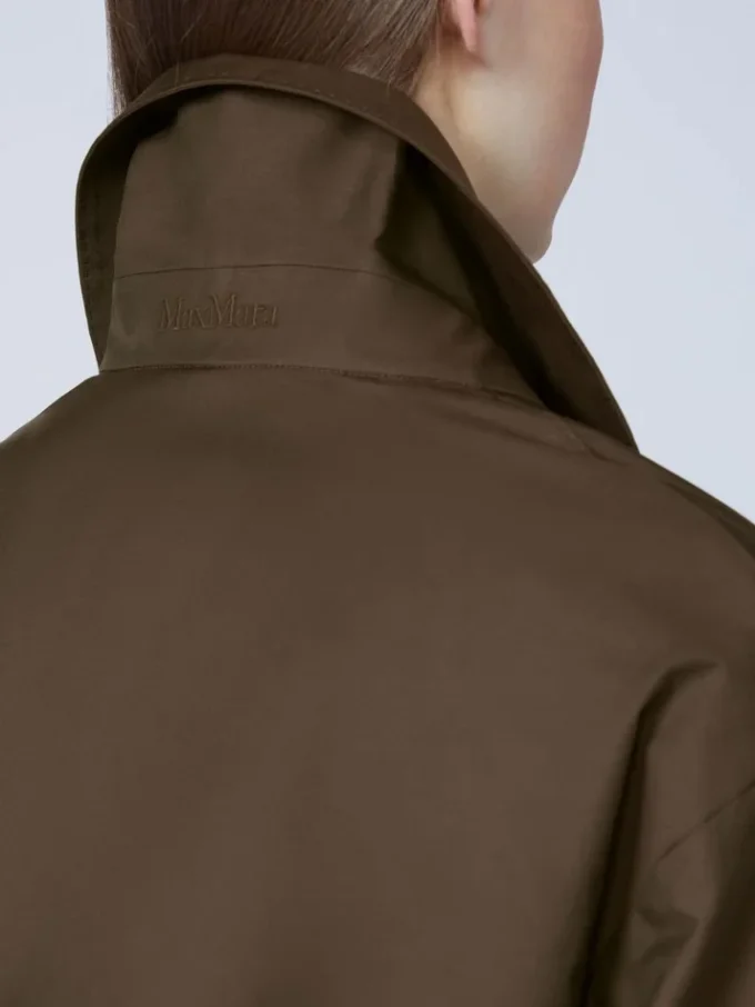 Gabardina de sarga repelente al agua con cinturón, color chocolate Gabardina de sarga repelente al agua con cinturón, color chocolate