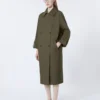 Gabardina de sarga repelente al agua con cinturón, verde Gabardina de sarga repelente al agua con cinturón, verde
