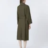Gabardina de sarga repelente al agua con cinturón, verde Gabardina de sarga repelente al agua con cinturón, verde