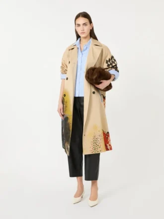 Gabardina estampada repelente al agua, piel de orient