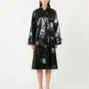 Gabardina midi con efecto vinilo, negra Gabardina midi con efecto vinilo, negra