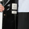 Gabardina midi con efecto vinilo, negra Gabardina midi con efecto vinilo, negra