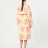 Gabardina midi en gabardina estampada repelente al agua, amarillo Gabardina midi en gabardina estampada repelente al agua, amarillo