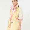 Gabardina midi en gabardina estampada repelente al agua, amarillo Gabardina midi en gabardina estampada repelente al agua, amarillo